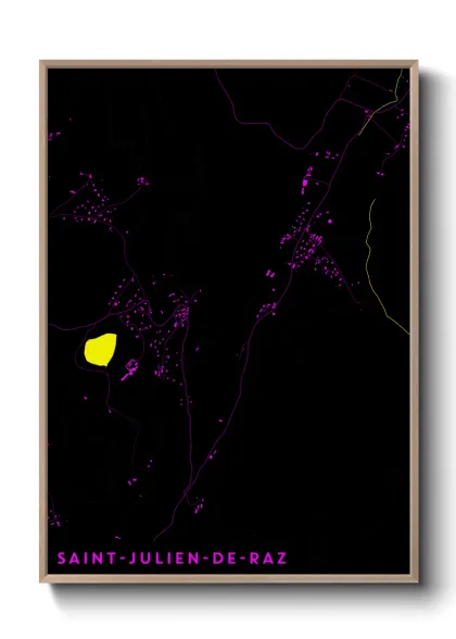 Une affiche de carte sur Saint-Julien-de-Raz
