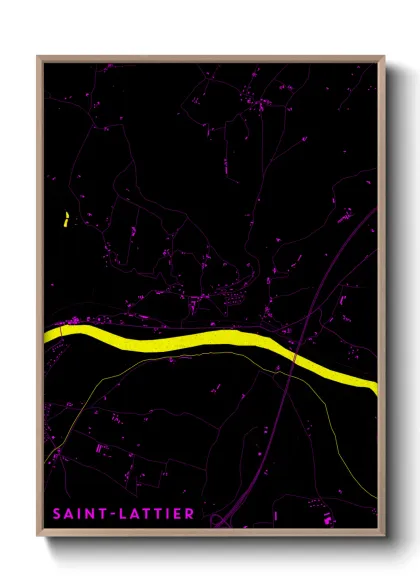 Une affiche de carte sur Saint-Lattier