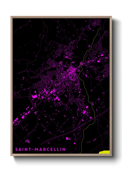 Une affiche de carte sur Saint-Marcellin