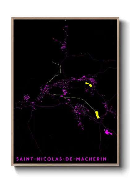 Une affiche de carte sur Saint-Nicolas-de-Macherin