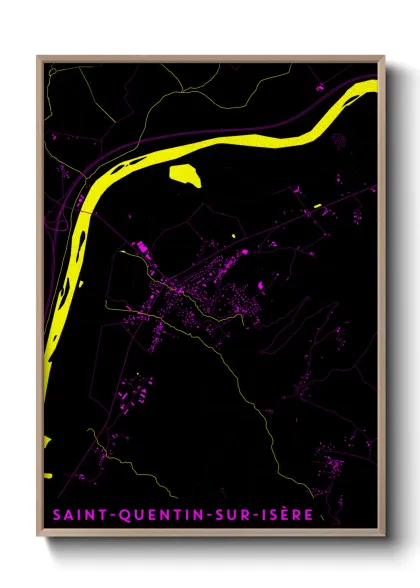 Une affiche de carte sur Saint-Quentin-sur-Isère