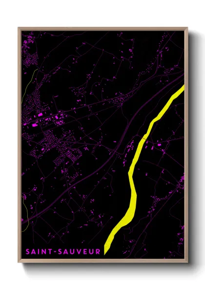 Une affiche de carte sur Saint-Sauveur