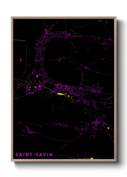 Une affiche de carte sur Saint-Savin