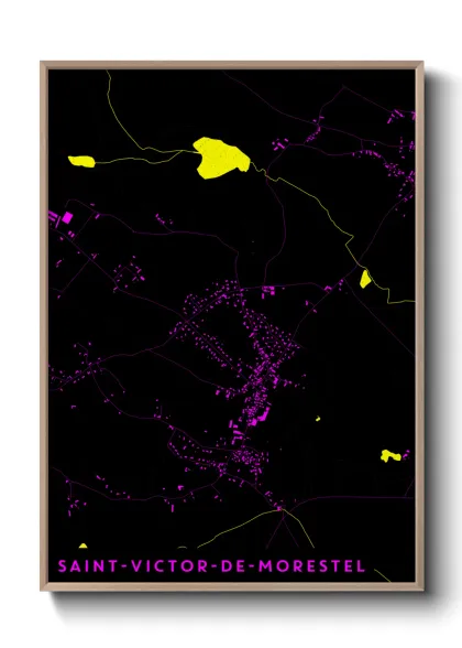 Une affiche de carte sur Saint-Victor-de-Morestel