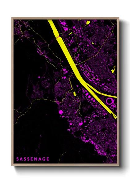 Une affiche de carte sur Sassenage
