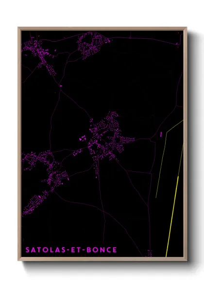 Une affiche de carte sur Satolas-et-Bonce