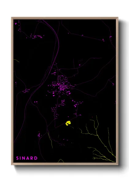 Une affiche de carte sur Sinard