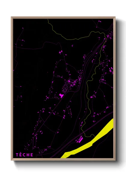 Une affiche de carte sur Têche