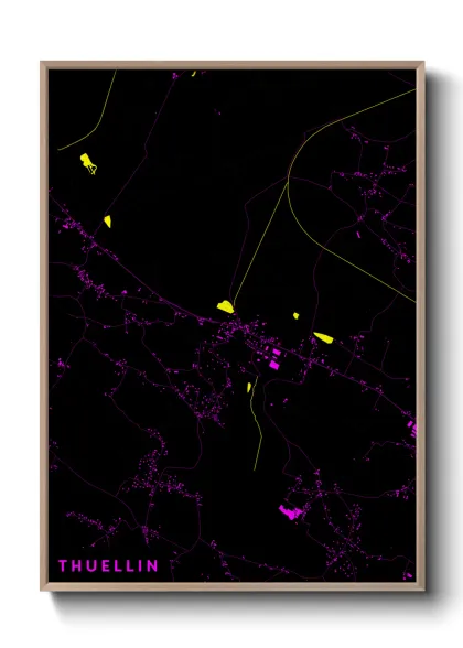 Une affiche de carte sur Thuellin