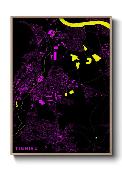 Une affiche de carte sur Tignieu