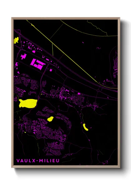 Une affiche de carte sur Vaulx-Milieu