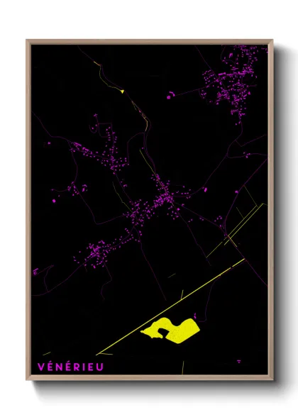Une affiche de carte sur Vénérieu