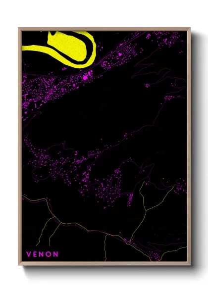 Une affiche de carte sur Venon