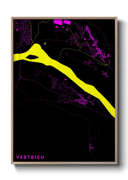 Une affiche de carte sur Vertrieu