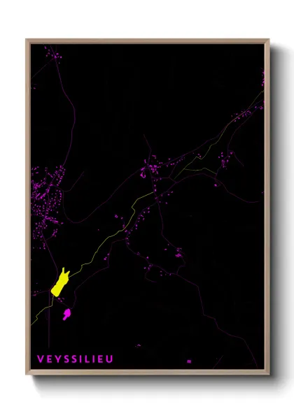 Une affiche de carte sur Veyssilieu