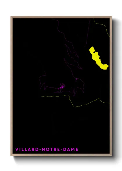 Une affiche de carte sur Villard-Notre-Dame