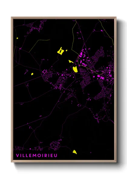 Une affiche de carte sur Villemoirieu