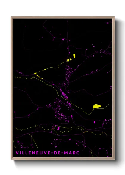 Une affiche de carte sur Villeneuve-de-Marc