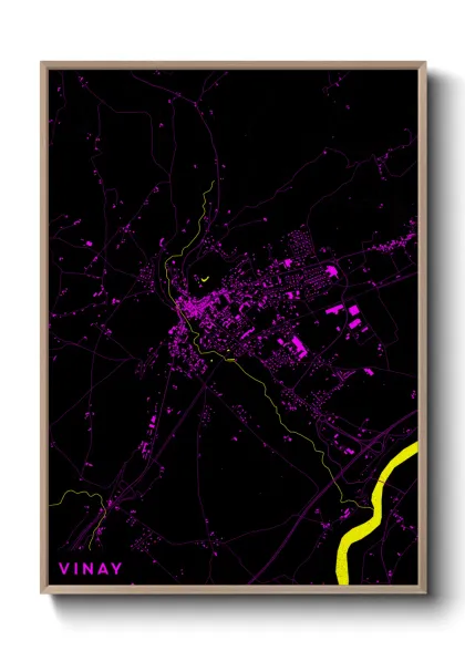 Une affiche de carte sur Vinay