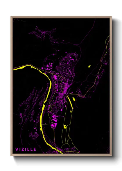 Une affiche de carte sur Vizille