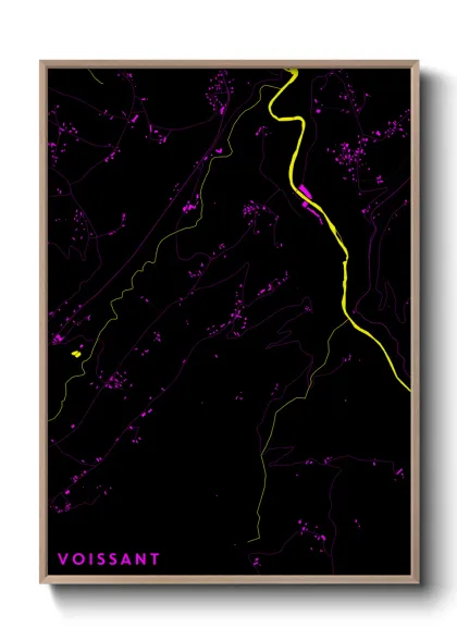 Une affiche de carte sur Voissant