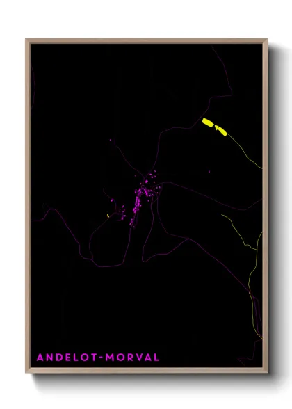 Une affiche de carte sur Andelot-Morval