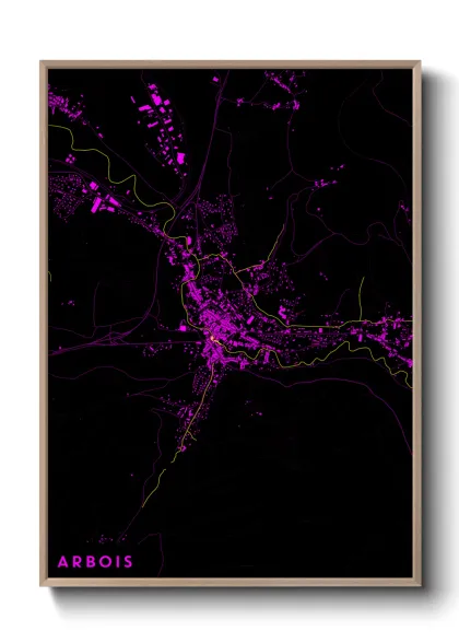 Une affiche de carte sur Arbois