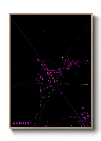 Une affiche de carte sur Aumont
