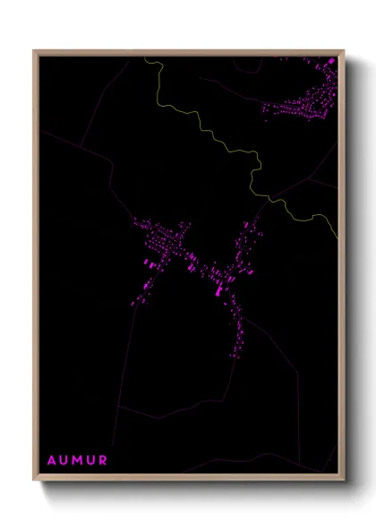Une affiche de carte sur Aumur