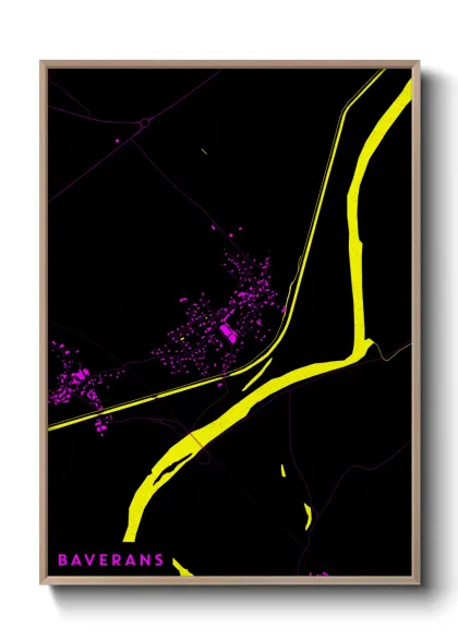 Une affiche de carte sur Baverans