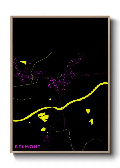 Une affiche de carte sur Belmont