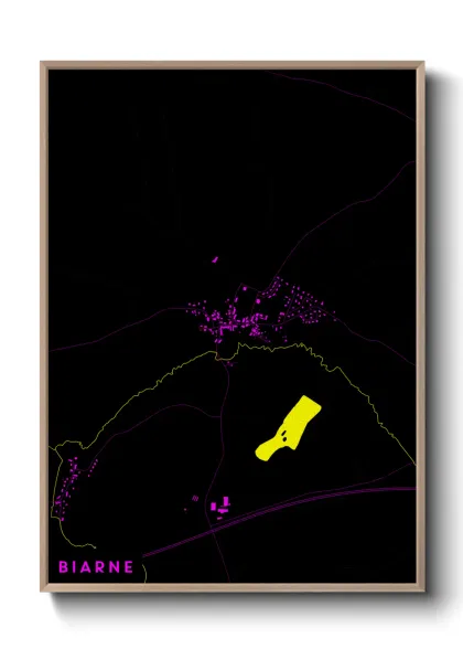 Une affiche de carte sur Biarne