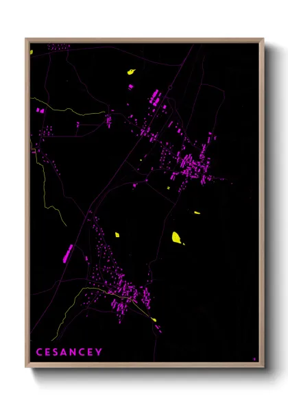 Une affiche de carte sur Cesancey