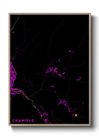 Une affiche de carte sur Chamole