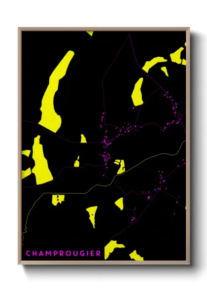 Une affiche de carte sur Champrougier