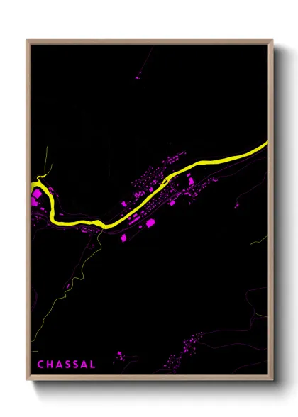 Une affiche de carte sur Chassal