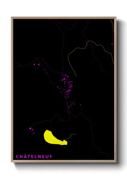 Une affiche de carte sur Châtelneuf
