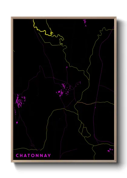 Une affiche de carte sur Chatonnay