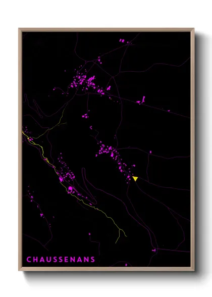 Une affiche de carte sur Chaussenans