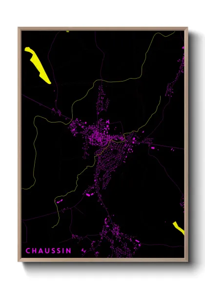 Une affiche de carte sur Chaussin