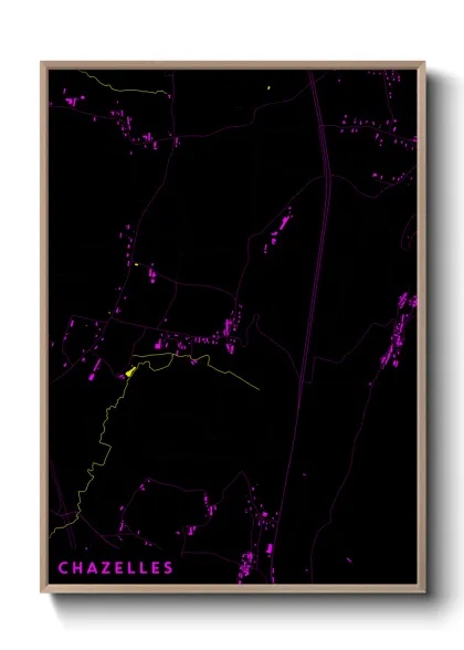 Une affiche de carte sur Chazelles