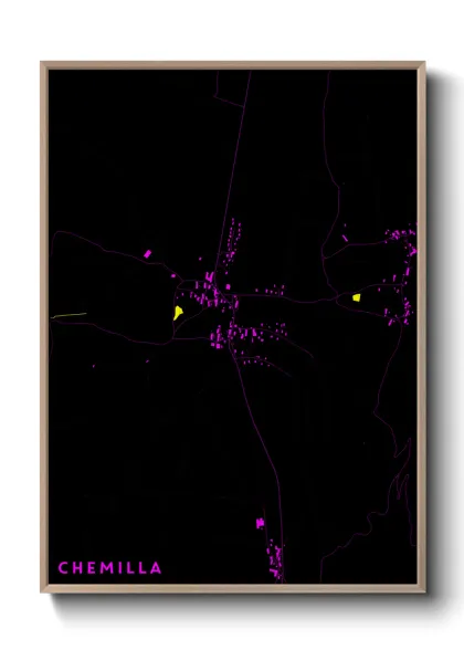 Une affiche de carte sur Chemilla