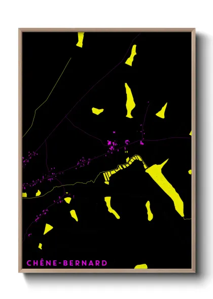 Une affiche de carte sur Chêne-Bernard