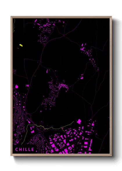 Une affiche de carte sur Chille