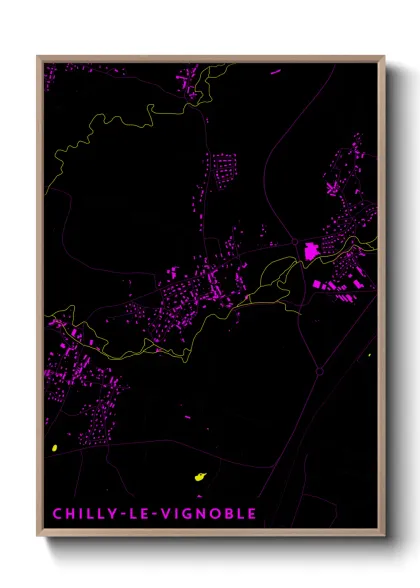 Une affiche de carte sur Chilly-le-Vignoble