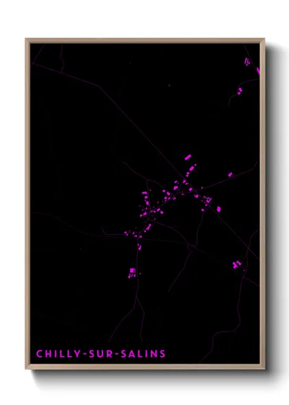 Une affiche de carte sur Chilly-sur-Salins