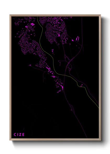 Une affiche de carte sur Cize