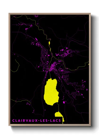 Une affiche de carte sur Clairvaux-les-Lacs