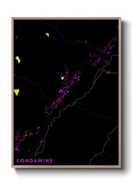 Une affiche de carte sur Condamine