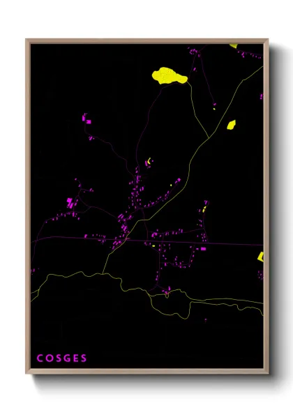 Une affiche de carte sur Cosges